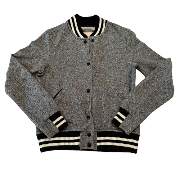 Ralph Lauren Other - Ralph Lauren Denim & Supply Jacket Mens Medium Gray Black Stripe Varsity